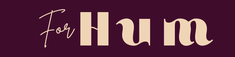 Logo with 'For Hum' text on a dark background